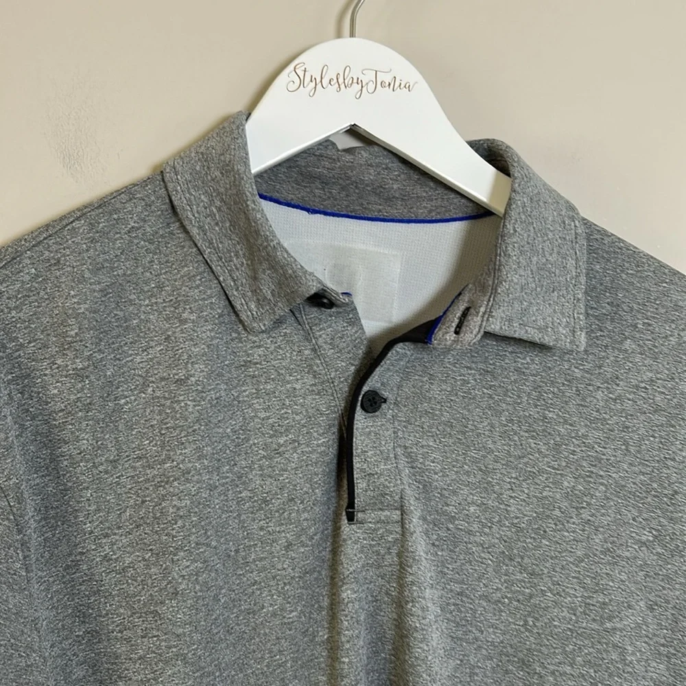Twillory Polo Shirt Mens Gray Performance Athletic Long Sleeve Stretch Sz XL - Picture 2 of 11